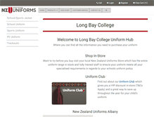 Tablet Screenshot of longbay.nzuniforms.com